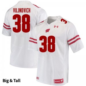 Men's Wisconsin Badgers NCAA #38 Andy Vujnovich White Authentic Under Armour Big & Tall Stitched College Football Jersey EB31N13RG